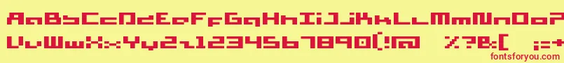 SupersimpleFat-fontti – punaiset fontit keltaisella taustalla