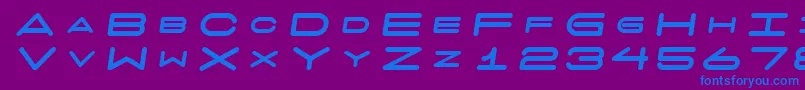 フォント7daysfatoblique – 紫色の背景に青い文字