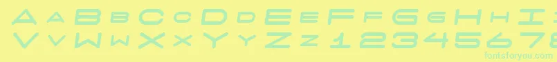 フォント7daysfatoblique – 黄色い背景に緑の文字