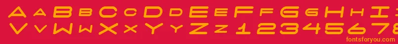 フォント7daysfatoblique – 赤い背景にオレンジの文字