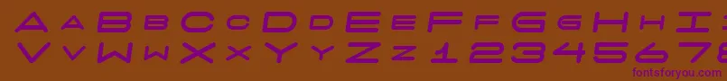 7daysfatoblique-fontti – violetit fontit ruskealla taustalla
