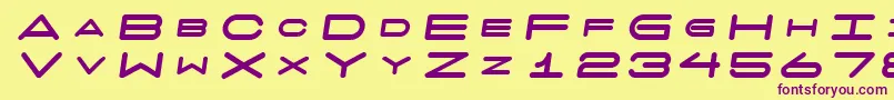 フォント7daysfatoblique – 紫色のフォント、黄色の背景