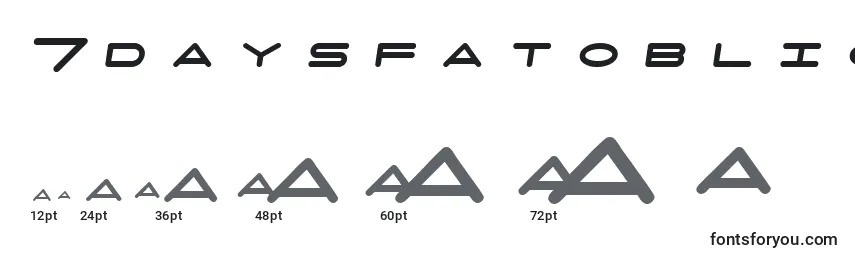 7daysfatoblique Font Sizes