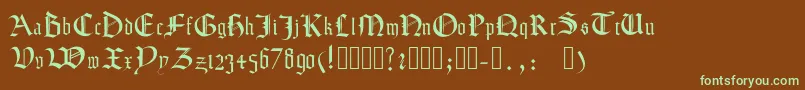 Texturamodern-fontti – vihreät fontit ruskealla taustalla