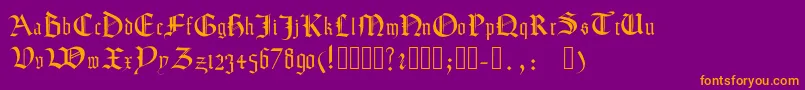 Texturamodern-fontti – oranssit fontit violetilla taustalla