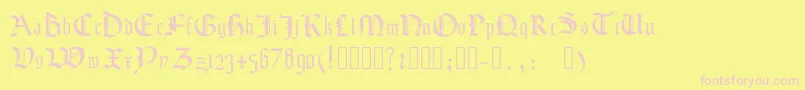 Texturamodern-fontti – vaaleanpunaiset fontit keltaisella taustalla