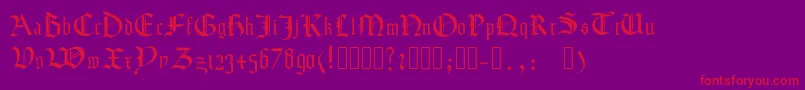 Texturamodern-Schriftart – Rote Schriften auf violettem Hintergrund