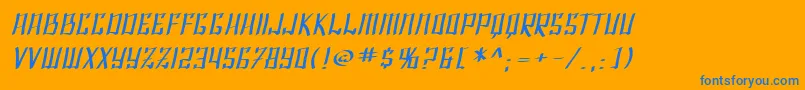 SfShaiFontaiExtendedOblique Font – Blue Fonts on Orange Background