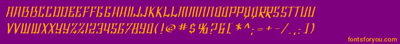 SfShaiFontaiExtendedOblique Font – Orange Fonts on Purple Background