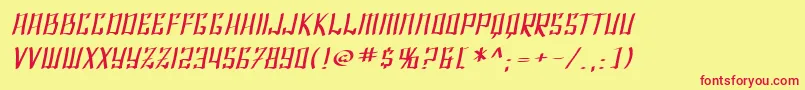 SfShaiFontaiExtendedOblique Font – Red Fonts on Yellow Background