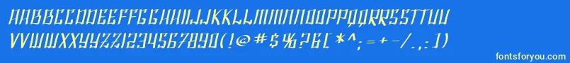 Шрифт SfShaiFontaiExtendedOblique – жёлтые шрифты на синем фоне