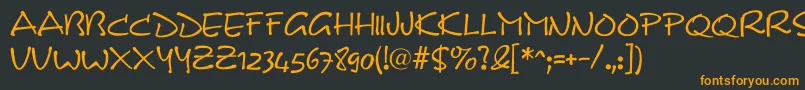 Ds Note Font – Orange Fonts on Black Background