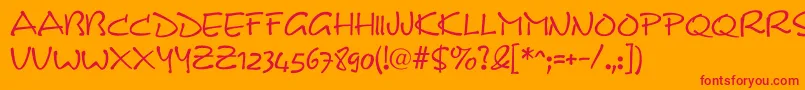 フォントDs Note – オレンジの背景に赤い文字
