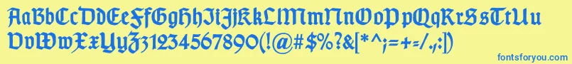GotischaBold Font – Blue Fonts on Yellow Background
