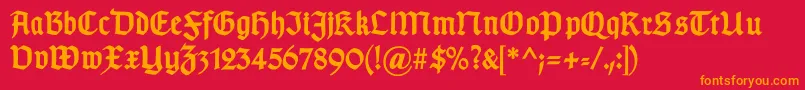 フォントGotischaBold – 赤い背景にオレンジの文字