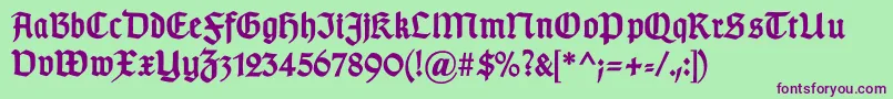 GotischaBold Font – Purple Fonts on Green Background