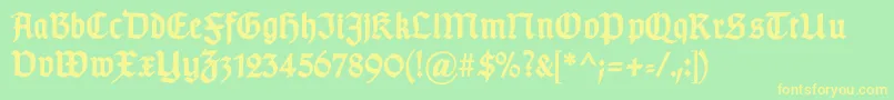 GotischaBold Font – Yellow Fonts on Green Background