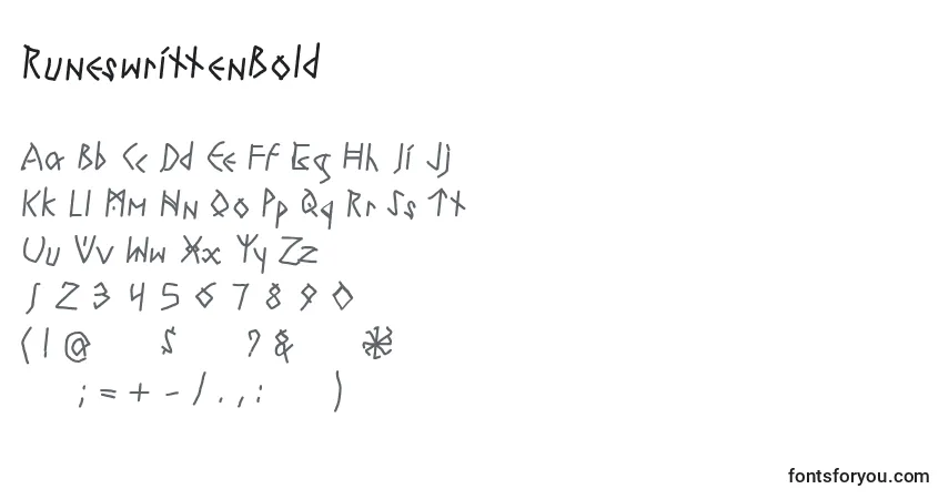 Шрифт RuneswrittenBold – алфавит, цифры, специальные символы