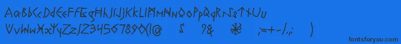Шрифт RuneswrittenBold – чёрные шрифты на синем фоне