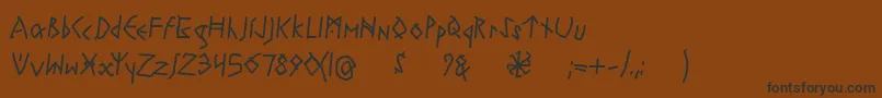 RuneswrittenBold-Schriftart – Schwarze Schriften auf braunem Hintergrund
