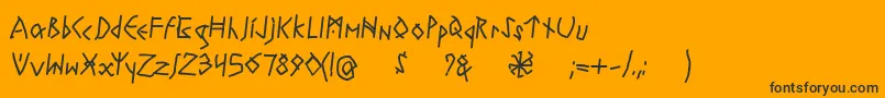 RuneswrittenBold-Schriftart – Schwarze Schriften auf orangefarbenem Hintergrund