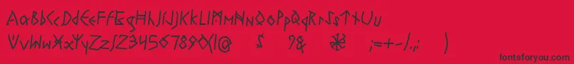 RuneswrittenBold-Schriftart – Schwarze Schriften auf rotem Hintergrund