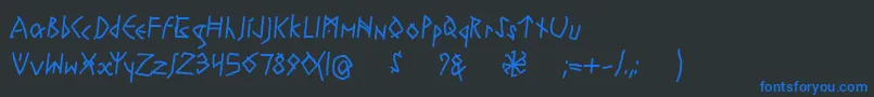 RuneswrittenBold Font – Blue Fonts on Black Background