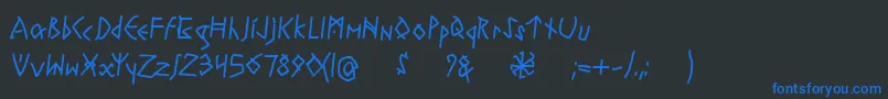 RuneswrittenBold-Schriftart – Blaue Schriften auf schwarzem Hintergrund