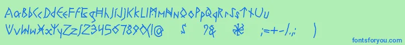 RuneswrittenBold Font – Blue Fonts on Green Background
