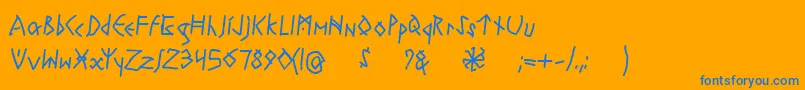 Police RuneswrittenBold – polices bleues sur fond orange