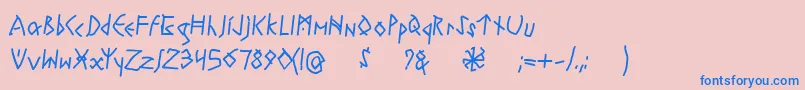 RuneswrittenBold-Schriftart – Blaue Schriften auf rosa Hintergrund