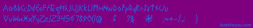 Шрифт RuneswrittenBold – синие шрифты на фиолетовом фоне