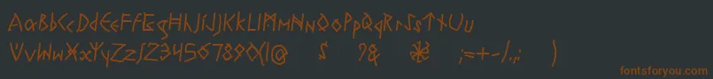 Шрифт RuneswrittenBold – коричневые шрифты на чёрном фоне