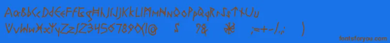 RuneswrittenBold-fontti – ruskeat fontit sinisellä taustalla