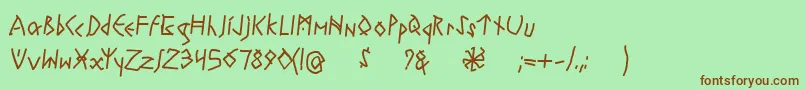 RuneswrittenBold-fontti – ruskeat fontit vihreällä taustalla