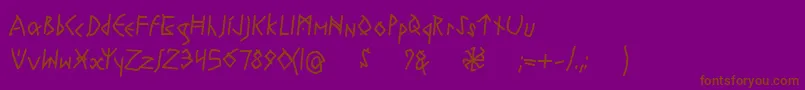 RuneswrittenBold-fontti – ruskeat fontit violetilla taustalla