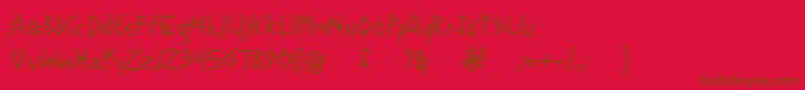 Czcionka RuneswrittenBold – brązowe czcionki na czerwonym tle