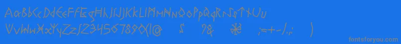 フォントRuneswrittenBold – 青い背景に灰色の文字