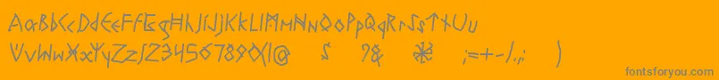RuneswrittenBold-Schriftart – Graue Schriften auf orangefarbenem Hintergrund