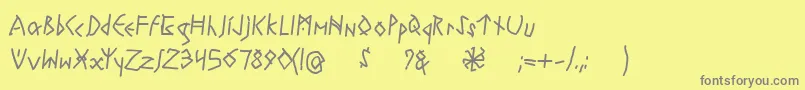 RuneswrittenBold-Schriftart – Graue Schriften auf gelbem Hintergrund