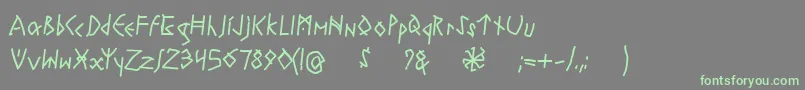 Fonte RuneswrittenBold – fontes verdes em um fundo cinza