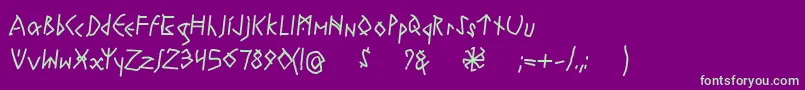 Police RuneswrittenBold – polices vertes sur fond violet
