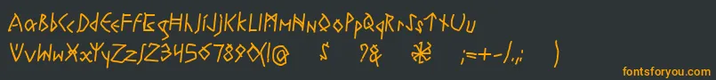 Police RuneswrittenBold – polices orange sur fond noir