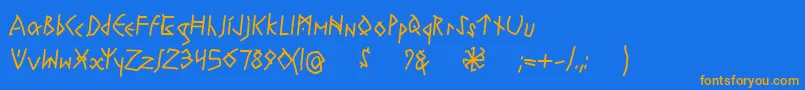 Police RuneswrittenBold – polices orange sur fond bleu