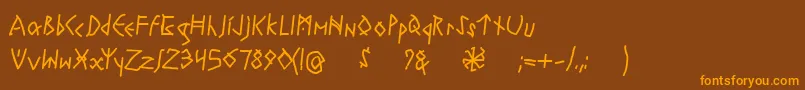 Fonte RuneswrittenBold – fontes laranjas em um fundo marrom