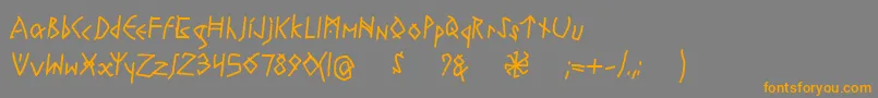 RuneswrittenBold-Schriftart – Orangefarbene Schriften auf grauem Hintergrund