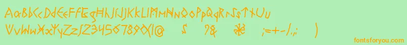 Fonte RuneswrittenBold – fontes laranjas em um fundo verde