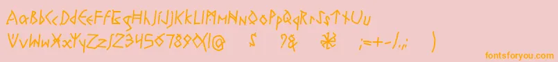 Police RuneswrittenBold – polices orange sur fond rose
