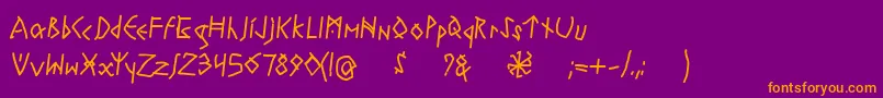 RuneswrittenBold Font – Orange Fonts on Purple Background
