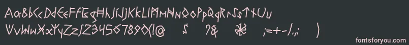 Czcionka RuneswrittenBold – różowe czcionki na czarnym tle